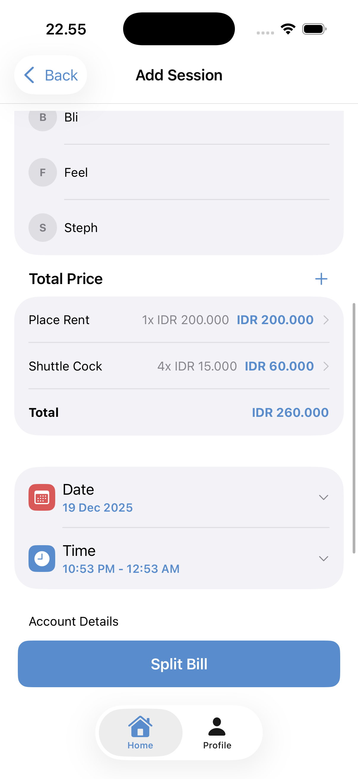 Paid App Session Detail